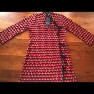 Zara long sleeve geometric jacquard dress